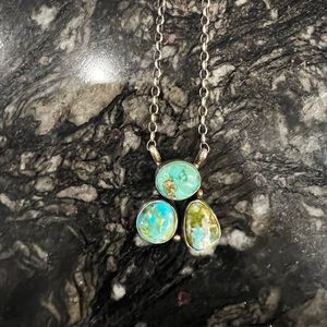 Three Stone Turquoise Necklace